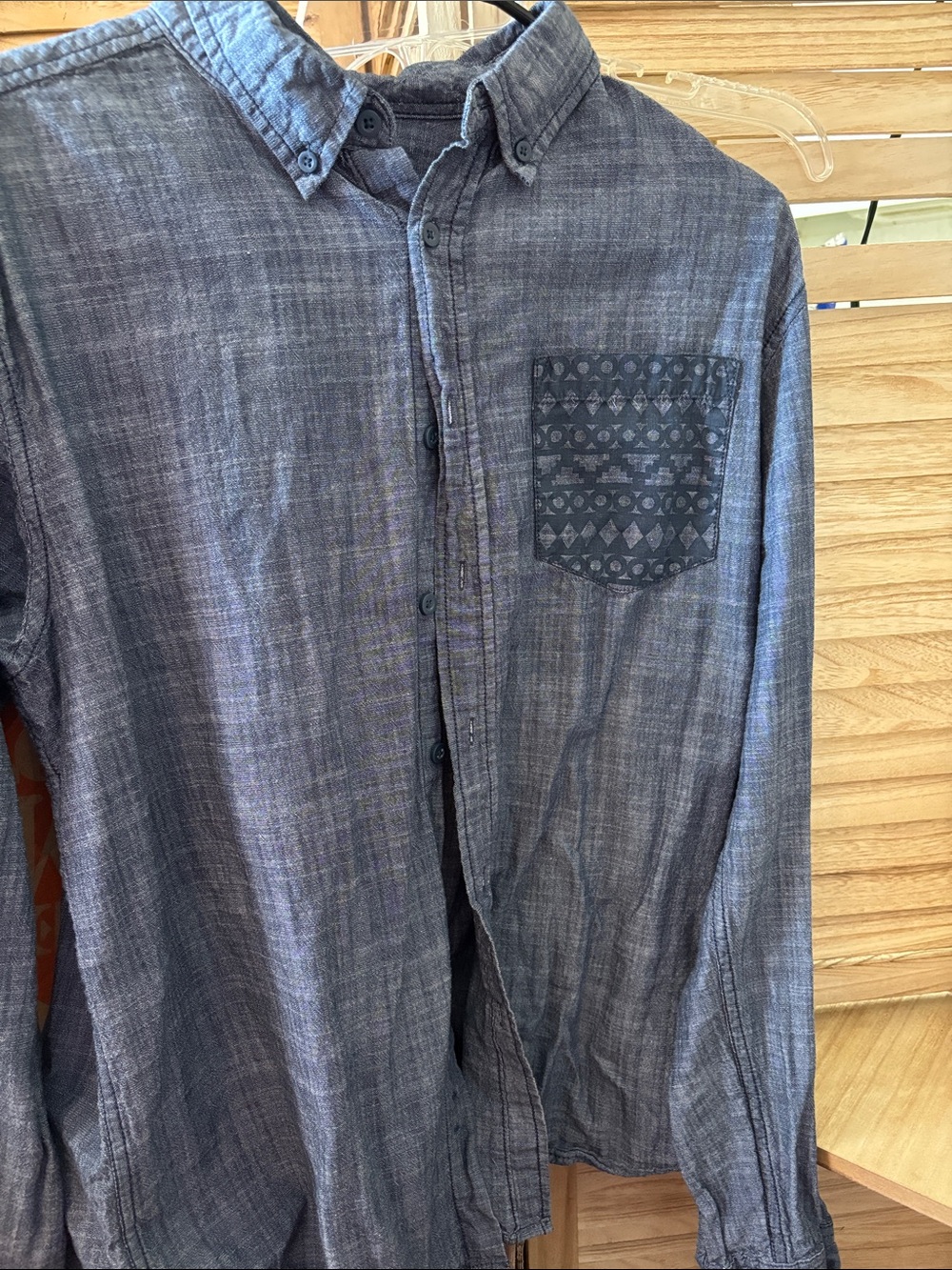 Men's Route 66 Button-Down Long Sleeve Shirt - Large